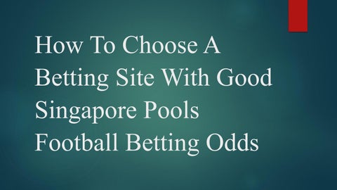 Singapore pools soccer odds